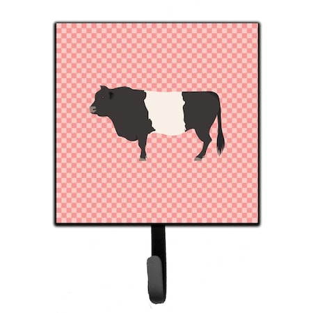 Carolines Treasures Belted Galloway Cow Pink Check Leash or Key Holder BB7831SH4